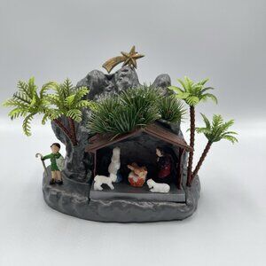 Vintage 70s MCM Blow Mold Plastic Nativity Set Made in Hong Kong Christmas